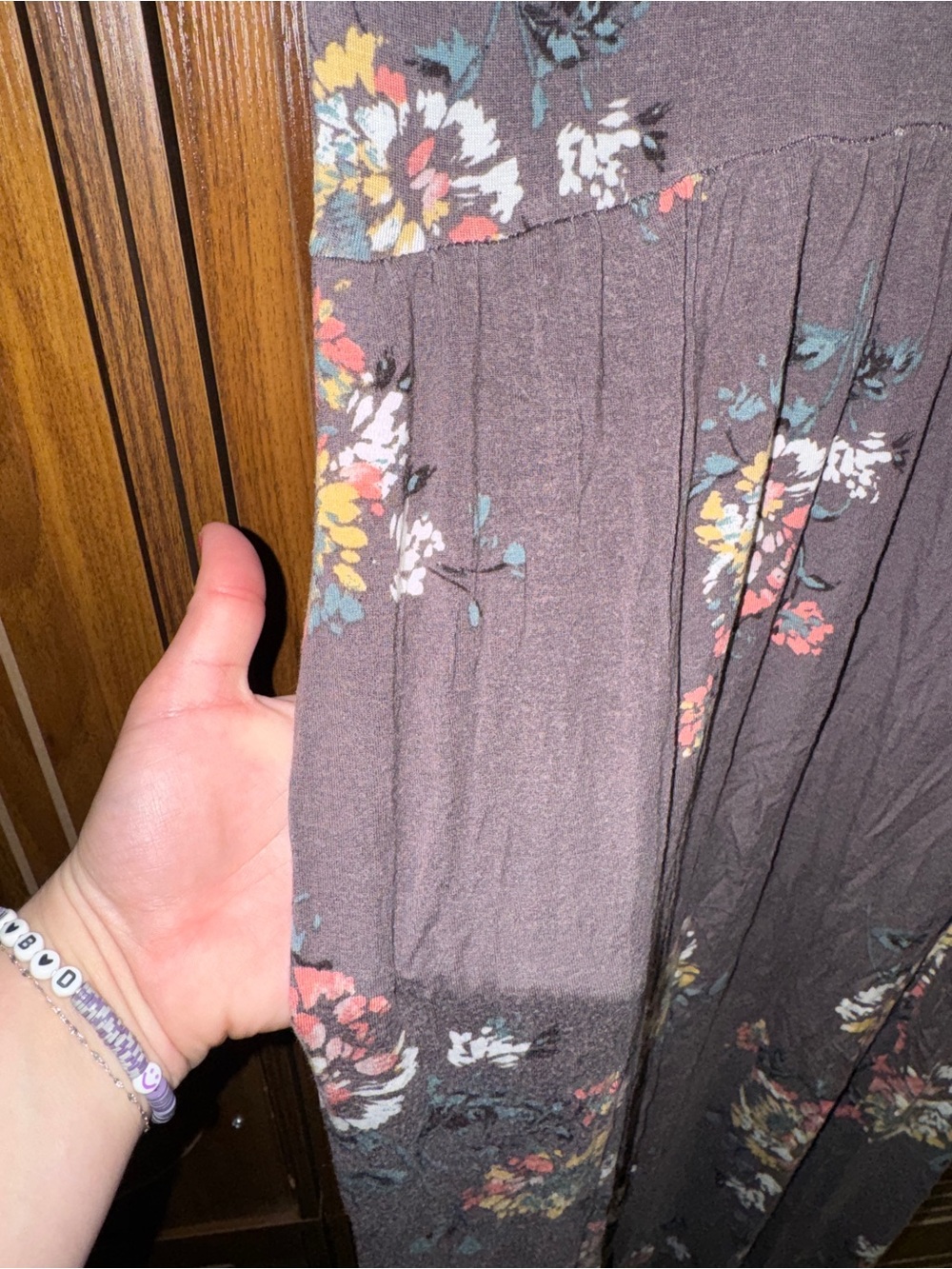 Sleeveless Floral Maxi Dress in Brown--lightweight--Summer--Womens XS - Picture 3 of 5